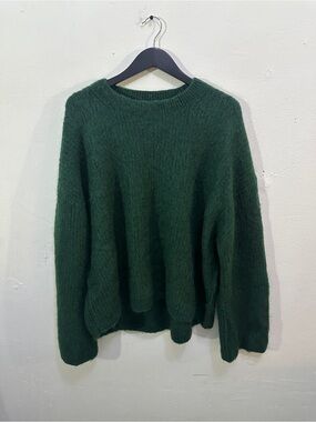 & Other Stories Wool Mohair Sweater Women’s L Green Crewneck Pullover
